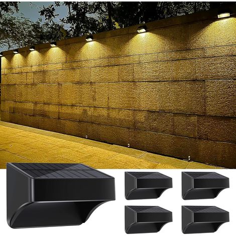 4er-Set Solar-Gartenleuchten – mit warmweißem Licht und RGB-Farbwechsel – wasserdicht (IP65) – für Gartendekoration, Außenbereiche, Mauern, Treppen und Balkone