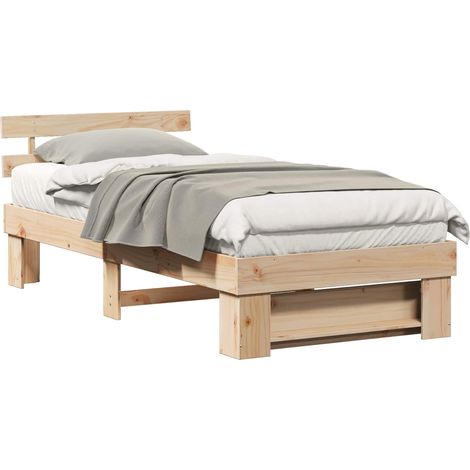 Maison Exclusive - Estructura de cama Marrón 75 x 190 cm Madera d (1/5)