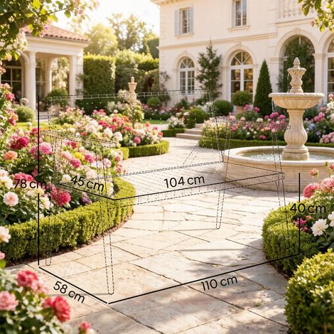 Banc de jardin 2 places, résine tressée et acier, coussin inclus, dossier ajustable, pieds réglables, assise confortable pour terrasse et balcon. (1/5)