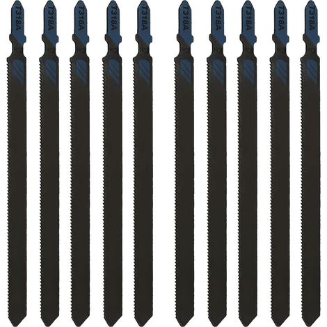 10x T136A High Speed Steel Jigsaw Blades 107 mm Straight Working Length Quick Cut T-Shank Jigsaw Blades for Wood Metal (1/5)