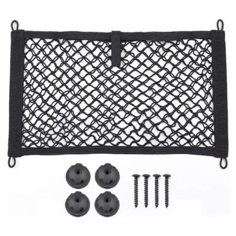 QORVA-Filet de rangement latéral pour voiture - Élastique - Pour caravane, camping-car, camion, fourgonnette - Filet de rangement pour bagages 25 x 35 cm
