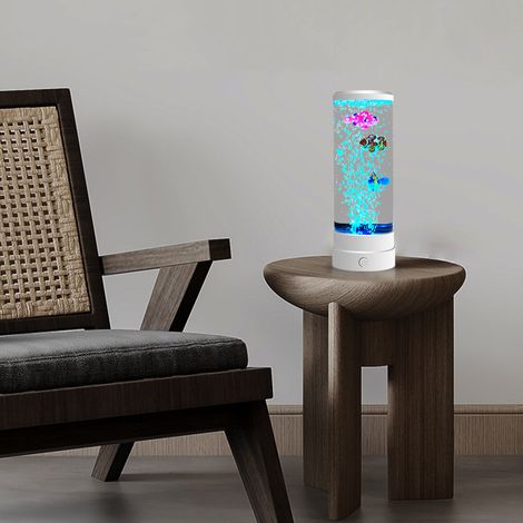 Grande Lampe Bulle LED Multicolore en Forme de Poisson, Veilleuse USB d'Ambiance pour Chambre à Coucher, Design Standard Blanc-lsw