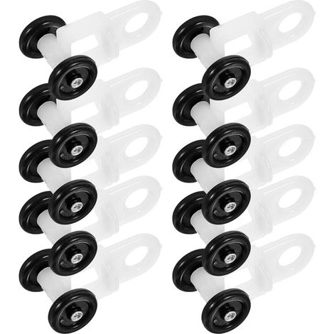 30-teiliges Set mit geräuschlosem Rollensystem für Gardinenschienen, Rollen, gerader Schiene (altmodisch), gebogener Schiene, Haken und Rädern (1/5)