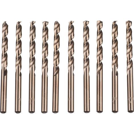 Lot de 10 forets hélicoïdaux en acier rapide M35 HSS or cobalt pour perceuses métriques à haute vitesse 6 mm x 93 mm pour perçage des Acier inoxydable et métal (1/5)