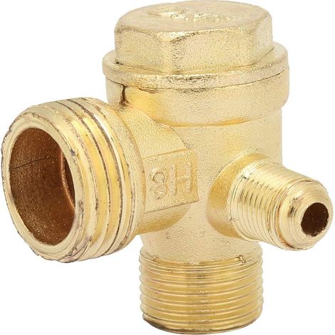 Clapet Anti Retour Compresseur, 3 Voies Clapet Fileté pour Compresseur D'air, Pièces de Rechange pour Raccords de Connexion Pneumatiques de Tube Connecteur D'air (1/5)