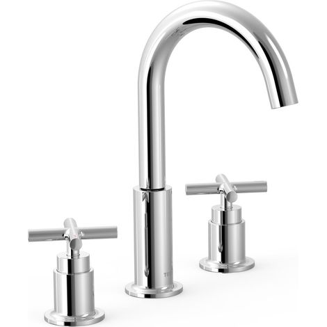 TRES 28310501 MONT BLANC Grifo Bimando de Repisa Lavabo Color Cromo - ref: 28310501