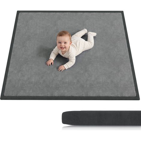 AIYAPLAY Baby Play Mat, 3CM Thick Foam Playmat Rug, 127 x 127 cm, Dark Grey (1/5)