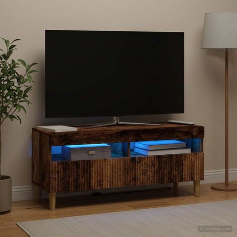 vidaXL Mueble de TV LED ARNHEM 100 x 35 x 43 cm Madera envejecida (1/5)