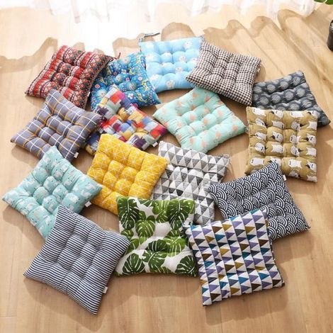 Lot de 4 galettes de Chaise 40x40cm, Coussin décoratif Coussin Coussin de Chaise Coussins de Jardin,Coussin de chaise imprimé,B (1/4)