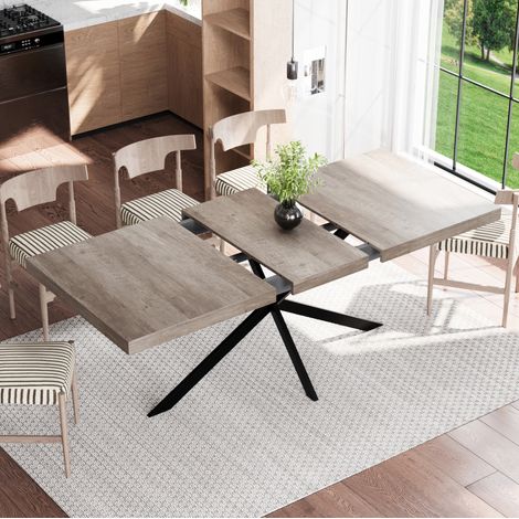 Ausziehbarer Esstisch 140-180 cm mit Stauraum Grau OKMYHOME (1/5)
