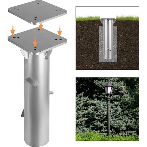 2x Base ombrellone universale piastra portaombrelli a sbalzo in acciaio inox (1/5)