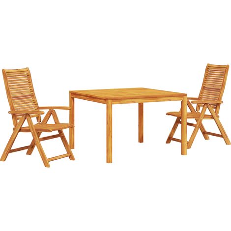 Conjunto de Comedor de Jardín 3 pcs Marrón vidaXL (1/5)