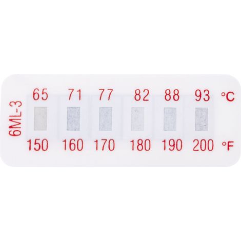 Étiquette thermosensible RS PRO 65°C à 93°C 6 niveaux ( Prix pour Paquet de 10 ) (1/2)