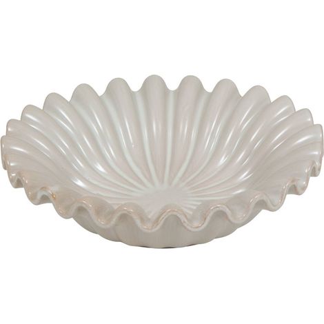 Sien tazón de cerámica blanca D25cm - Atmosphera créateur d'intérieur