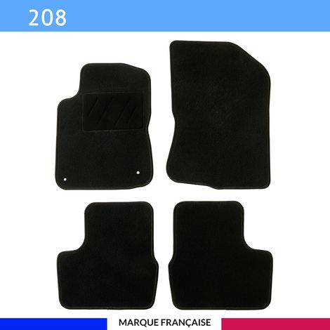 Tapis de voiture sur mesure pour Peugeot 208 (2012-2019) – Lot de 4 pièces – Antidérapant AUTOGRIP® – Installation facile avec clips d'origine