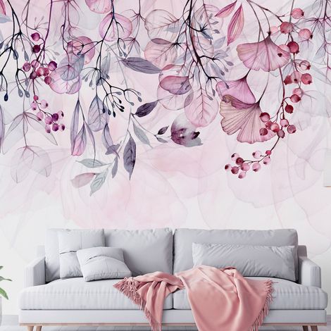 Papier peint Foggy Nature Rose - 200 x 140 cm (1/4)