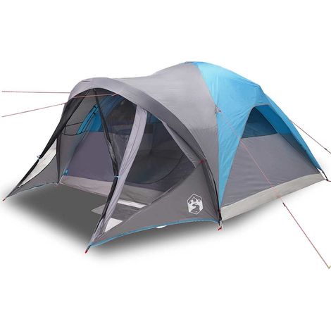 vidaXL Tienda de campaña familiar túnel 6 personas impermeable azul (1/2)