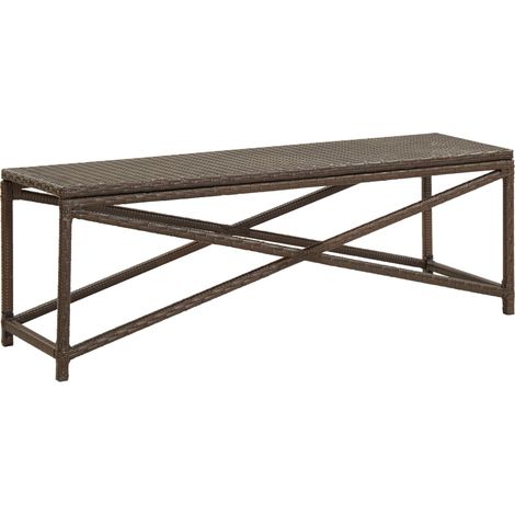 Banco de jardín de ratán sintético marrón 120 cm vidaXL