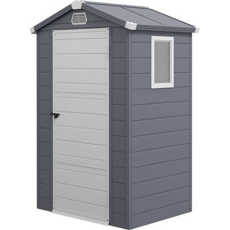 Cobertizo de almacenamiento exterior de polipropileno de 1,1 m² con puerta con cerradura (1/5)