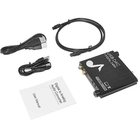192 kHz 24-Bit USB-Digital-Analog-Wandler mit Bass- und Lautstärkeregelung, Toslink-Koaxialausgang auf linken/rechten analogen Stereo-Cinch-Ausgang (1/5)