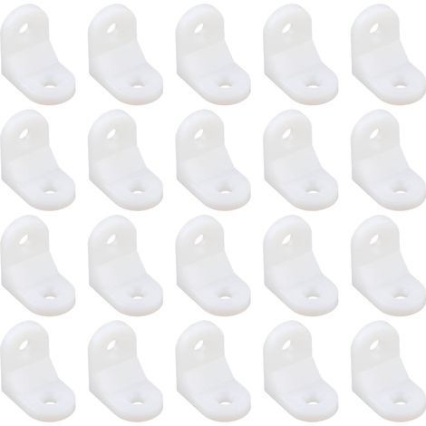 20 Pièces Support D'angle en Plastique, Support D'angle à Angle Droit, Équerres D'angle en L pour Meubles, avec Vis, pour Armoires, Tiroir (1/5)