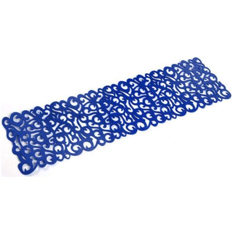 Chemin de Table Design de Floraux Ajoures Napperon de Table Lavable pour la Decoration de Maison et Cuisine - Bleu marine - 102 x 29 cm (1/3)