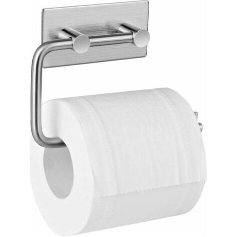Porte Papier Toilette Adhesif, Acier INOX Brossé, Porte Rouleau Papier Toilette sans Percage (1/5)