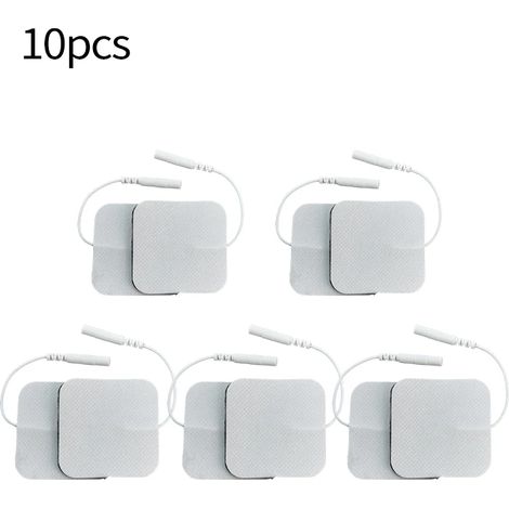 Lot de 10 électrodes auto-adhésives réutilisables de rechange (5 x 5 cm / 5 x 9 cm) pour stimulateur musculaire TENS (réf. 03872)
