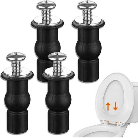 Cerniere per sedile WC, set da 4 pezzi. Cerniere universali per sedili WC. Installazione semplice. Viti di fissaggio per WC. (1/5)