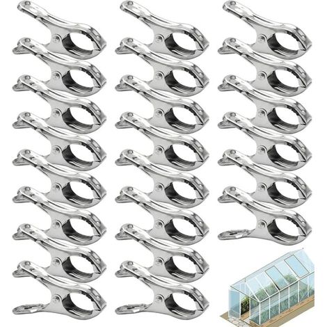 20 Clips pour Serre en Acier Inoxydable Fixation Bâche Résistants au Vent Accessoires pour Serre de Jardin (1/5)