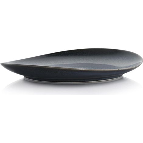 Assiette plate en porcelaine 28 cm, émail réactif graphite, noir duka (1/5)