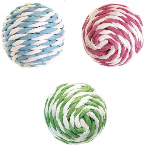 36 pezzi palline in corda bi color 4 cm per gatti