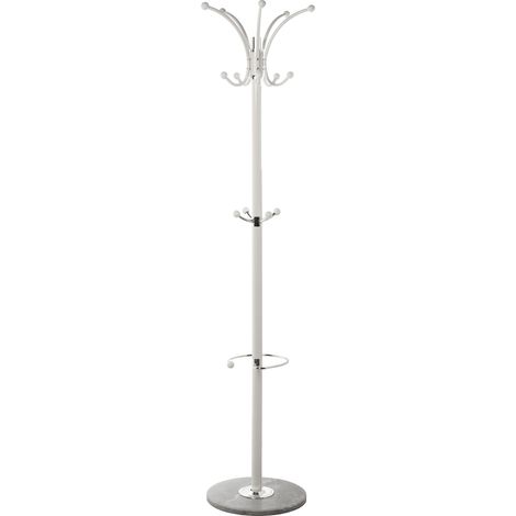 Portemanteau sur pied en métal blanc avec socle en marbre °36X175 cm (1/4)