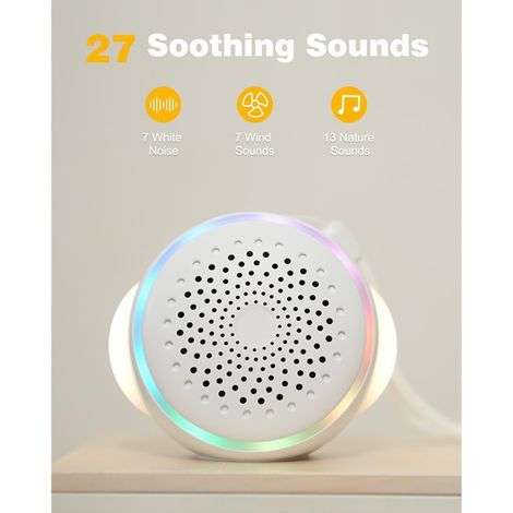 1 set. Color: White. Material: ABS. White noise speaker with timer and memory function for restful sleep. (1/5)