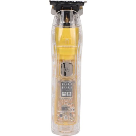 Tondeuse à cheveux électrique jaune transparent, affichage numérique, rasoir de coiffeur professionnel pour salon, coupe-cheveux rechargeable (1/5)