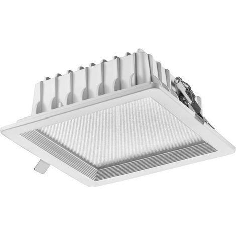 Plafonnier encastré LED 20W carré 180x180x68mm 4000K 2100lm alim 230V non-dimmable diffuseur prismatique IP44 (1/2)