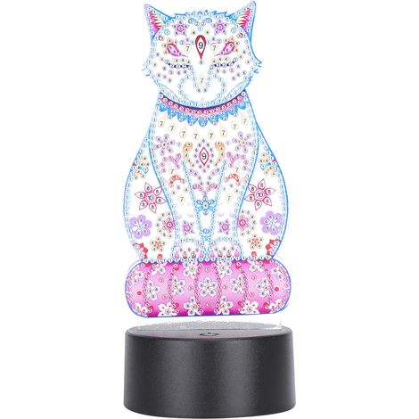 Veilleuse LED à peinture diamant acrylique à changement de couleur tactile USB 3D, cadeau à faire soi-même, décoration intérieure (1/5)