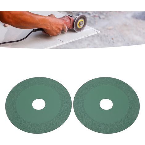 Lot de 2 disques à polir le verre, abrasifs diamantés, largeur 15 mm, diamètre intérieur 20 mm, diamètre extérieur 100 mm, épaisseur 1 mm. Disque de polissage vert foncé pour carrelage, jade, cristal (1/5)