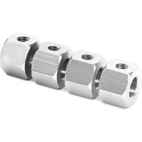 Adaptateur de moyeu en alliage d'aluminium de 5 à 12 mm pour camion RC WPL D12 (argenté) (1/5)
