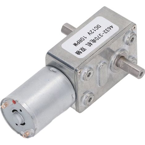Moteur à vis sans fin turbo, micro-réducteur à 2 arbres, couple élevé, 12 V CC, outils électriques, 10 tr/min (1/5)