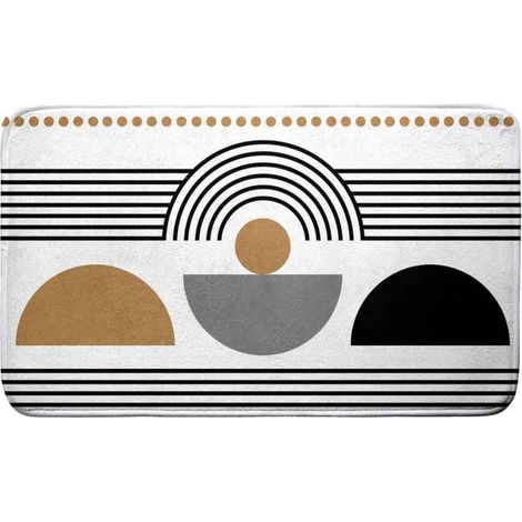 Tapis de Bain Imprimé "Memphis" 45x75cm Blanc (1/2)
