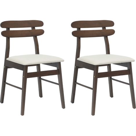 Chaise de salle à manger 2 pcs Marron clair et clair (1/5)