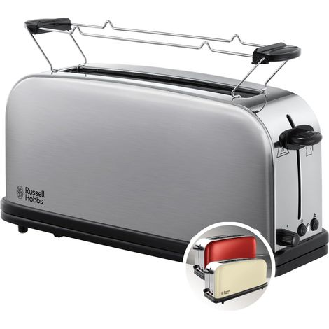 Grille Pain [Fente longue 2 Toasts/ 1 Tranche baguette] Adventure Acier Inox (Fente large, 6 Niveaux de Brunissage rapide réglables, Surélévation, Décongèle & Réchauffe) 21396-56 (1/5)