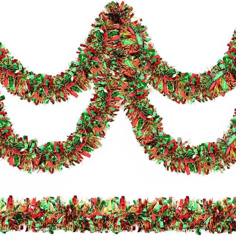 Guirlande De Noël - Guirlande Métallique Colorée 200 cm - Décoration Pour Arbre Sapin Escalier Rampe Intérieur Extérieur - 1 Pièce (1/5)