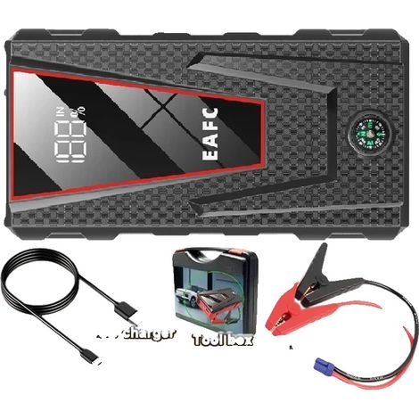 Démarreur de voiture, 1200A de courant de crête, chargement USB, Ordinaire avec Sac (1/2)