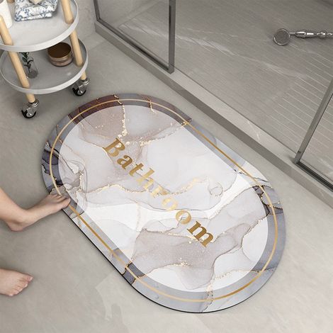 Tapis De Sol En Terre Diatomée - 40 X 60 Cm - Antidérapant - Pour Salle De Bain Et Entrée - 1 Pièce (1/5)