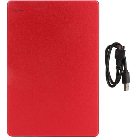 Disque dur externe 2,5 pouces Portable USB 3.0 5 Gbps Ultra-fin Métal 160 Go Rouge (1/5)
