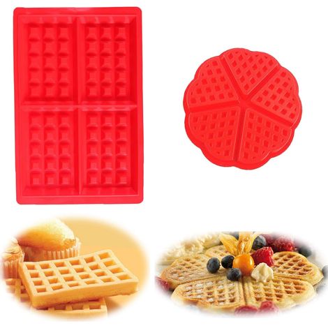 Moule à gaufres en silicone, idéal pour les mini-gaufres surgelées emballées individuellement, résistant aux températures de -40 °C à 230 °C, dob-AquaForge (1/5)