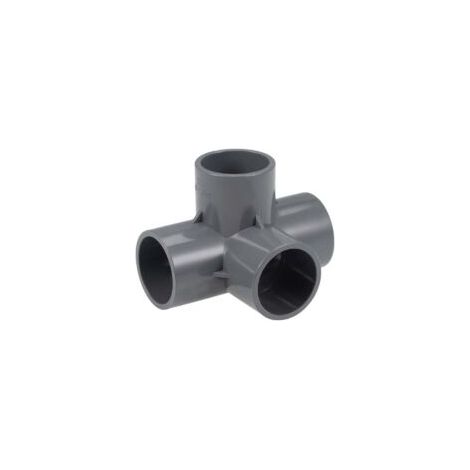 Raccordo a gomito a 4 vie in PVC per mobili, 32 mm, raccordo ad angolo a T, grigio, 10 pezzi