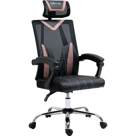 Chaise bureau maille soutien lombaire cervical réglable hauteur confort bureau télétravail rose